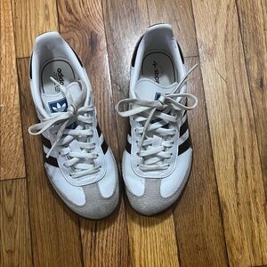 Kids Adidas White and Black Sambas